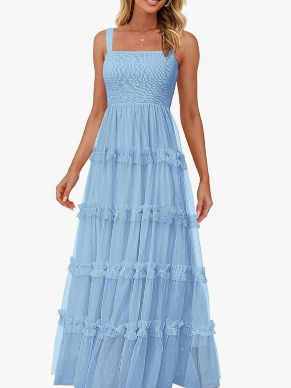 Light Blue Ruffled Maxi Dress - Brand